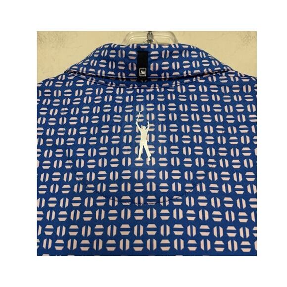 Mizzen + Main Mens Polo Shirt Trim Fit Stretch Performance Geometric Print XL - Picture 3 of 6